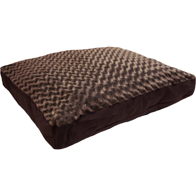 Ultra Plush Deluxe Fiber Pillow Pet Bed, Extra Large (40" W x 32" D x 4" H), Chocolate