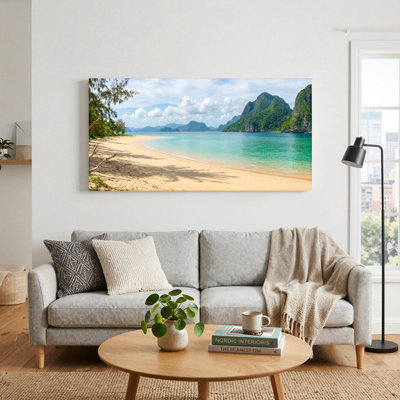 Plage tropicale, reproduction d'art sur toile, ensemble de 1