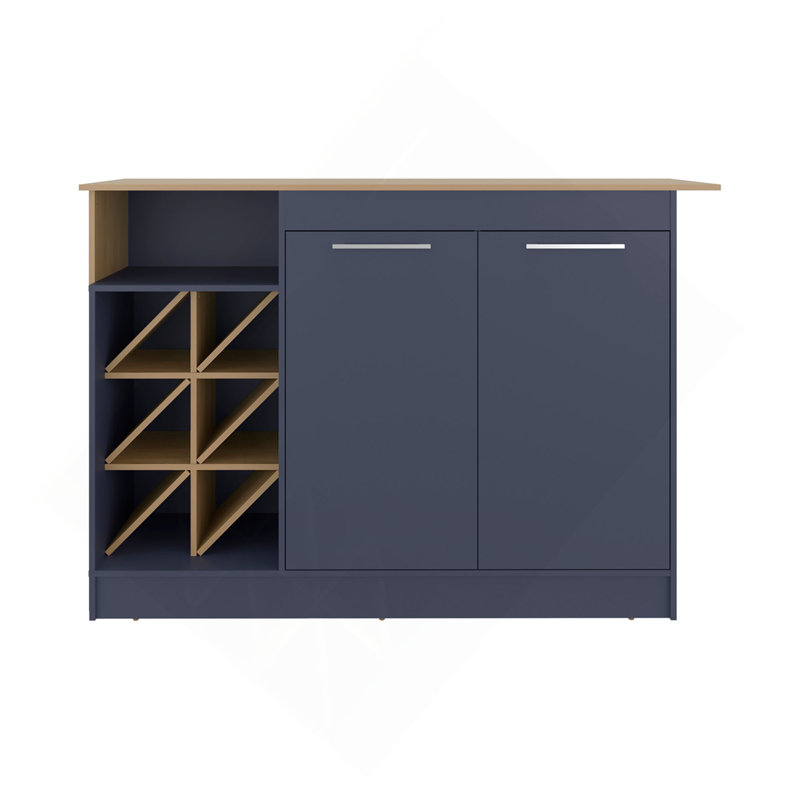 Kitchen Island, 2 Doors, 7 Shelves