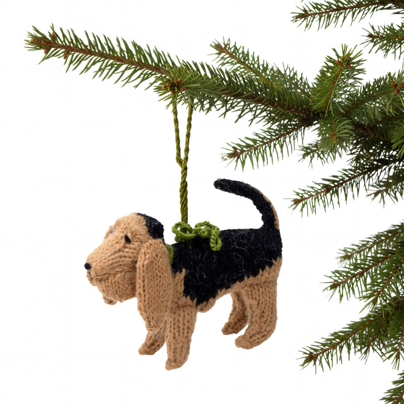 Arcadia Home Bloodhound Hand-Knit Ornament