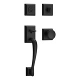Handleset with Single Cylinder Deadbolt and Door Knob Rosette