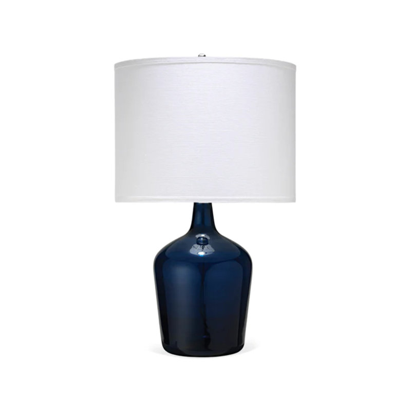 Glass Table Lamp, Blue, White