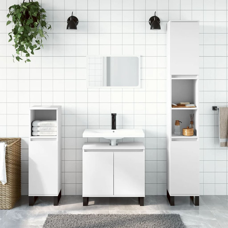 Freestanding Bathroom Cabinet, White