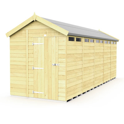 6ft x 20ft Apex Security Shed - Single Door