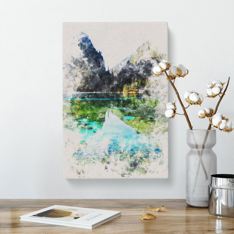 Lake And Mountain View - Wrapped Canvas, 60cm H x 40cm W x 3cm D