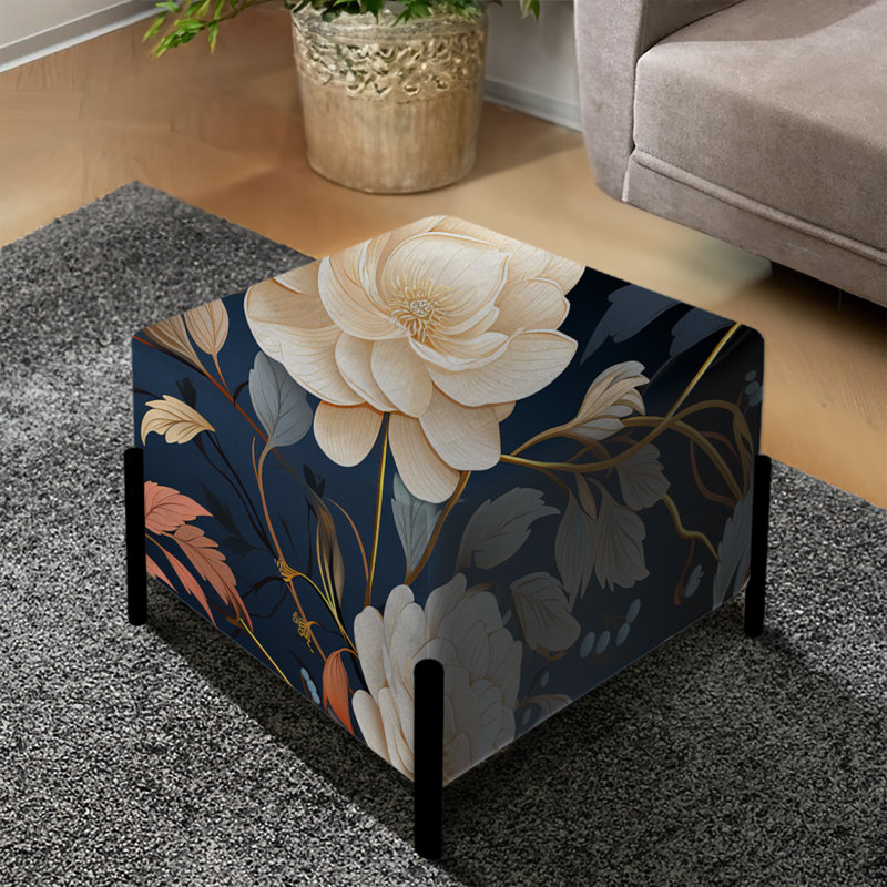 Motif discret Moody Moonlight - repose-pieds carré floral