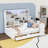 Full Size Wooden Daybed with Built-in Lights, Storage Shelves, Charging station and Drawers-1031328052