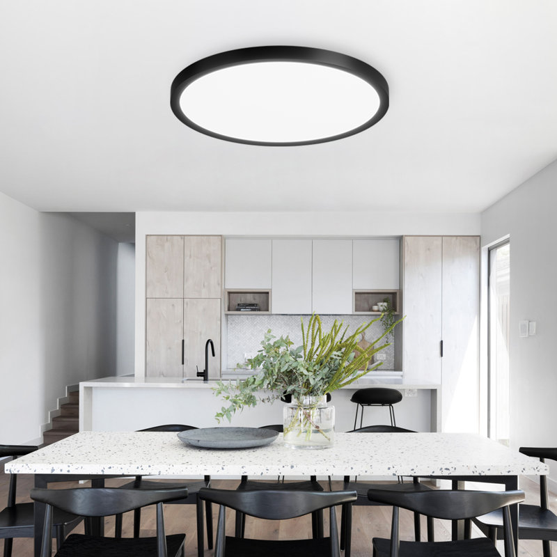 6pk 12 Inch Round Led Flush Mount Ceiling Light, 5 Cct Dimmable 24w Close To Ceiling Light Fixture Fixture For Living Room Bedroom Kitchen (set Of 6)