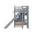 Castle-Style Bunk Bed Featuring Two Drawers, Three Shelves, And A Slide-1565398321-1565398320