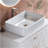 White Rectangular Ceramic Bathroom Vessel Sink With Drain Assembly