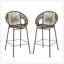 Tabouret de bar d'extérieur en faux osier vert avec matériau en polyéthylène durable et conception ergonomique pour une assise confortable-1053767705