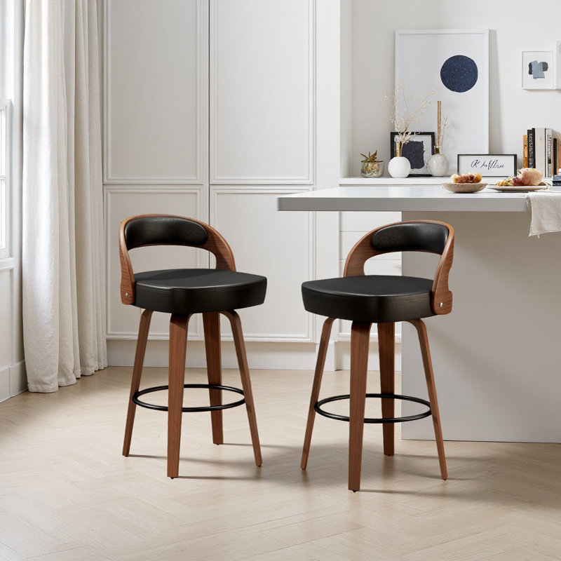 Ensemble de 2 tabourets pivotants de 26,8 po à hauteur de comptoir pour îlot de cuisine