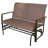 Sutapa Patio Glider Bench - Outdoor Rocking Loveseat with Sturdy Frame and Brown PVC-coated polyester Seats