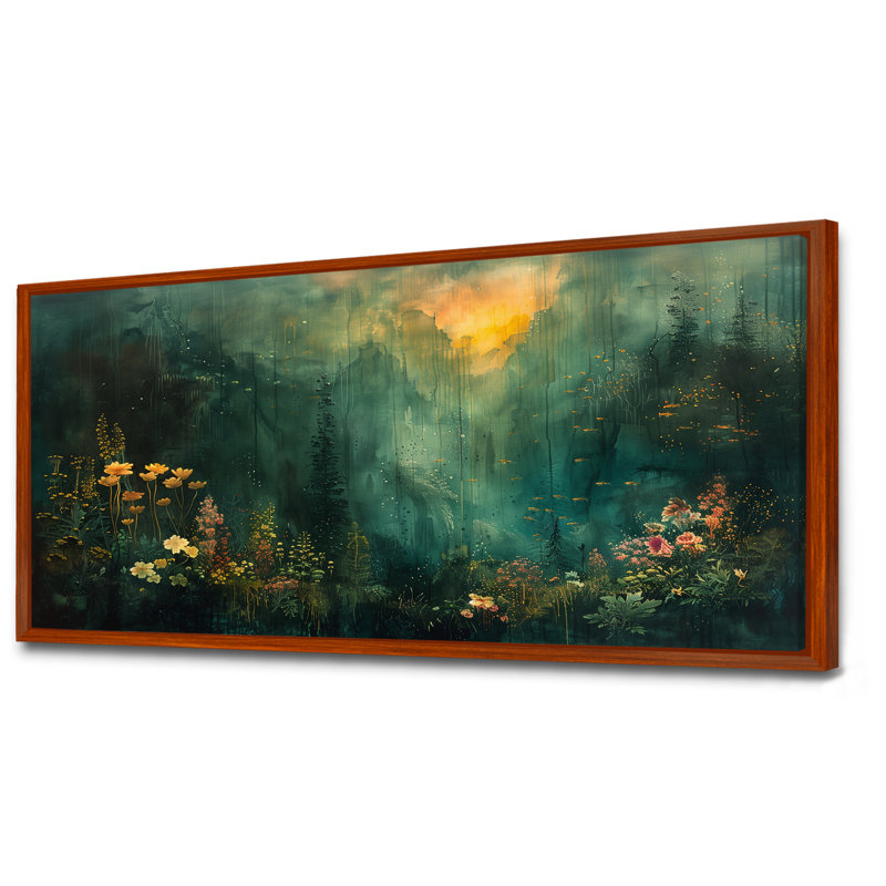 Forêt verte «Enchantment Forest», impressions encadrées, H 28 po x l 60 po, Toile avec cadre flottant, Brun