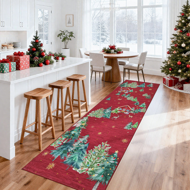Runner cm Washable Area Rug, Red, 60*230cm