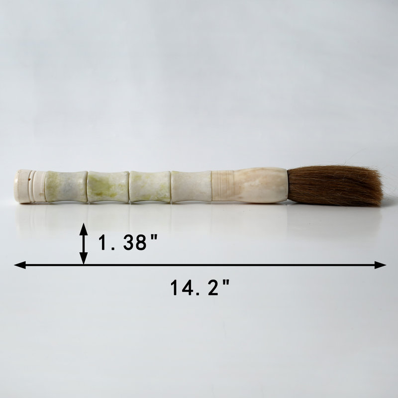 14" White Jade Bamboo Shaped calligraphy brush large