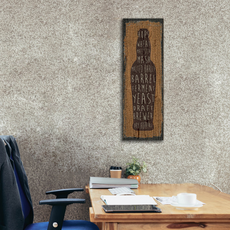  «Craft Beer Sign 4» par Erin Clark, art mural sur toile, 12 po x 36 po, H 36 po x l 12 po x P 0,75 po