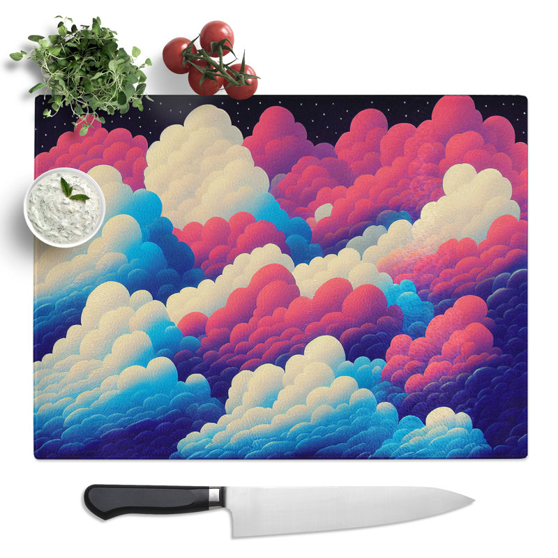 Fluffy Clouds Vol.4  Glass Chopping Board