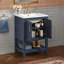 Meuble-lavabo moderne avec design élégant en sergé, charnières à fermeture en douceur et tablette réglable pour un rangement amélioré