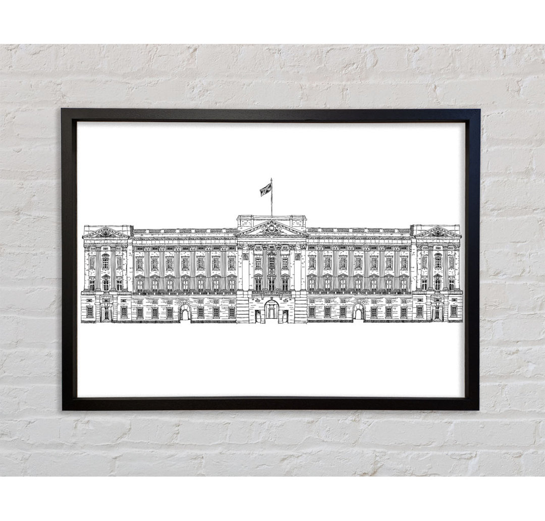 Buckingham Palace Zeichnung - Einzelner Bilderrahmen Kunstdrucke auf Leinwand