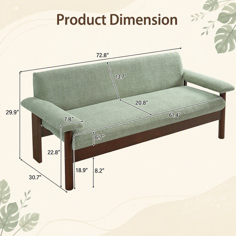 Canapé moderne à 2 places avec accoudoirs pour des espaces de vie compacts et un confort de tous les jours., Polyester brun