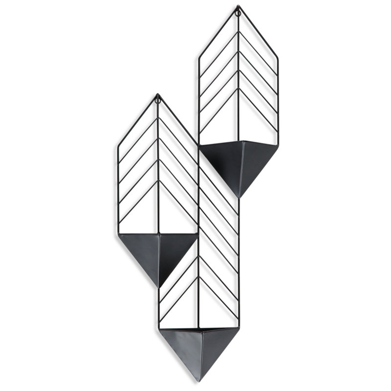 Black Metal Contemporary Indoor/Outdoor Wall Planter