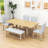 6-Piece Extendable Dining Table Set with Removable Leaf and Upholstered Dining Chair and Bench-96010408-96010407-96010409