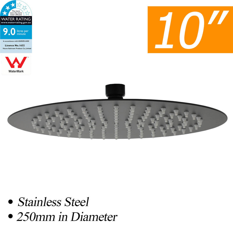 Rain Shower Head, Matte Black