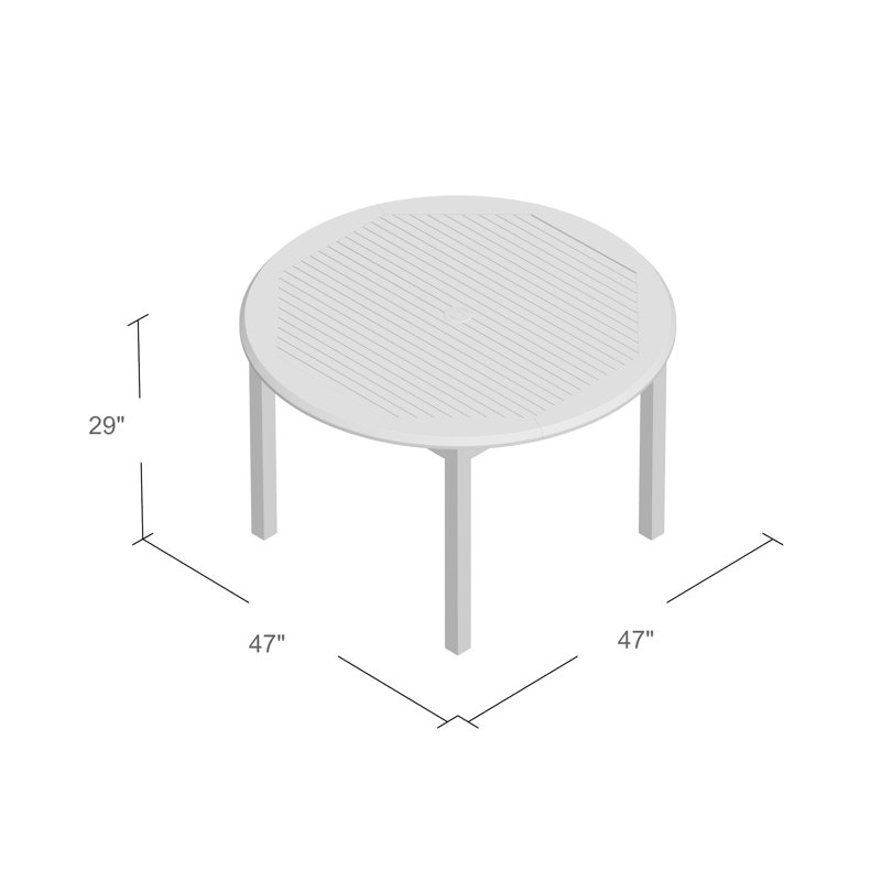 Table de patio ronde en teck Analiah