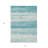 3' X 5' Teal Blue And Ivory Striped Washable Indoor Outdoor Area Rug