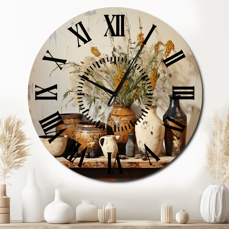 Horloge murale brune, Surdimensionné