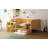 Wooden Twin Size Daybed with Storage Shelves and Lockers, Multi-functional Bed with Study Desk and Matching Stool-503526877