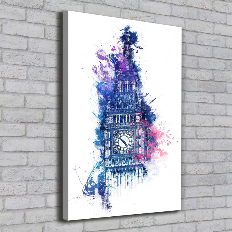 Colorful Big Ben 1 Piece Wrapped Canvas Wall Art