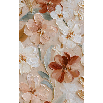 Floral Wallpaper Vintage Beige Decorative Mural