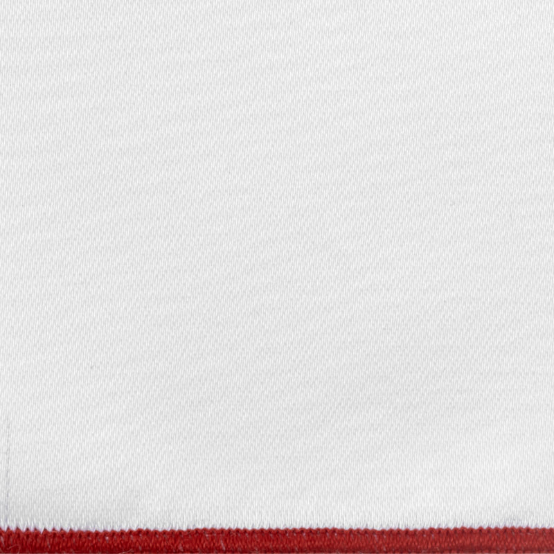 Arlo Oblong Tablecloth, White/Currant, 126" x 72"