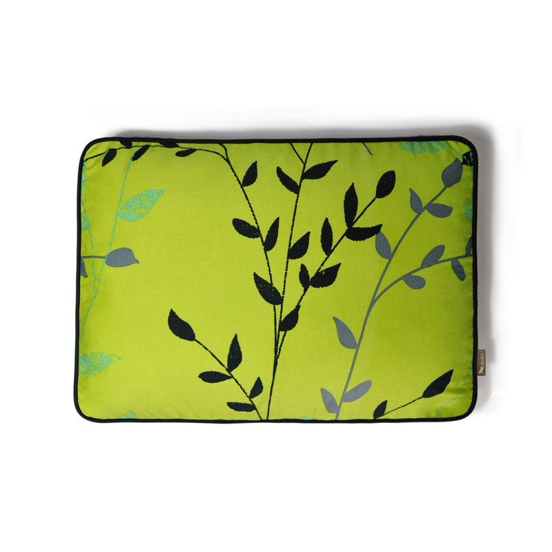 Greenery Rectangular Dog Pillow Bed, Large (42" W x 31" D x 5" H), Pear / Rifle Green