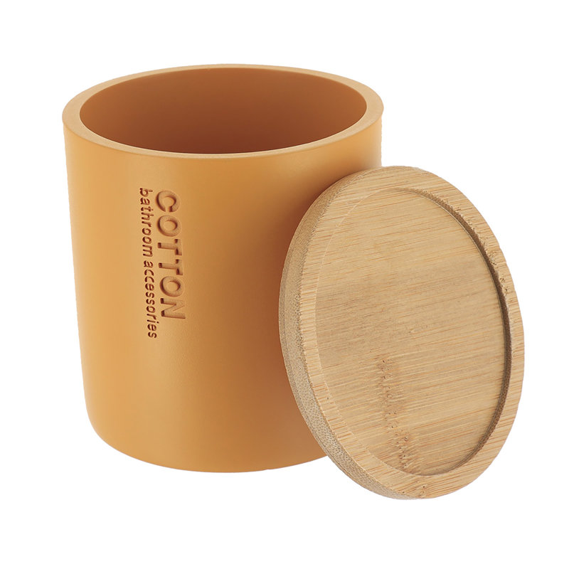 Contenant de rangement pour salle de bain Willis, Jaune moutarde
