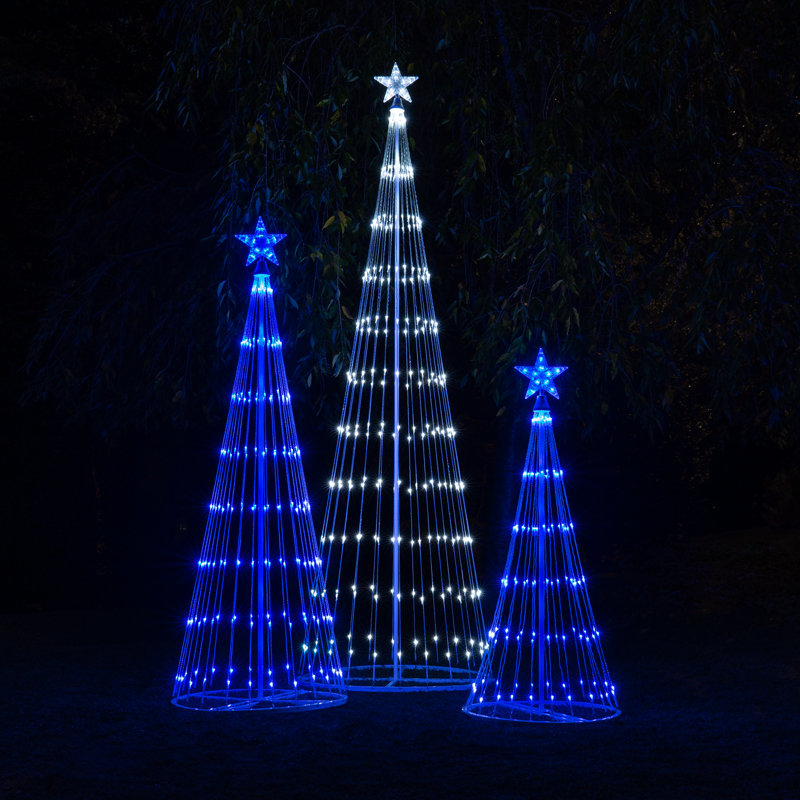 Spectacle de lumières animées pour l'extérieur, H 72 po x l 28 po x P 28 po, Bleu