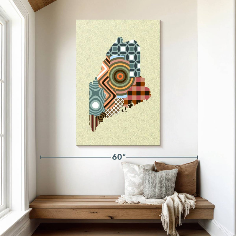 Aliaz Maine State Map, 48" H x 32" W