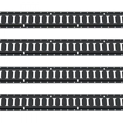 Ensemble de rail d'attache E Track, ensemble de rails E 5 '' 18PCS comprenant 4 rails en acier, 8 ancrages à joints toriques, 4 attaches avec anneau en D et 2 sangles à cliquet, accessoires de fixation pour vélos de cargaison, 2 000 lb