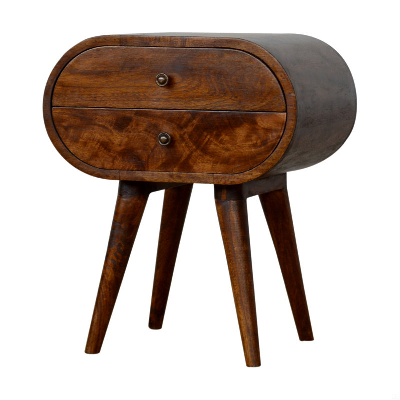Table de chevet circulaire châtaignier
