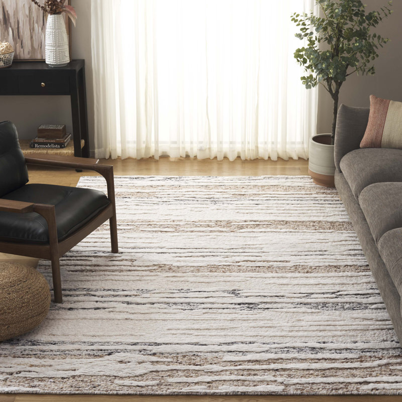 Tapis Tribeca 121 ivoire / brun, Rectangle 6 pi x 9 pi