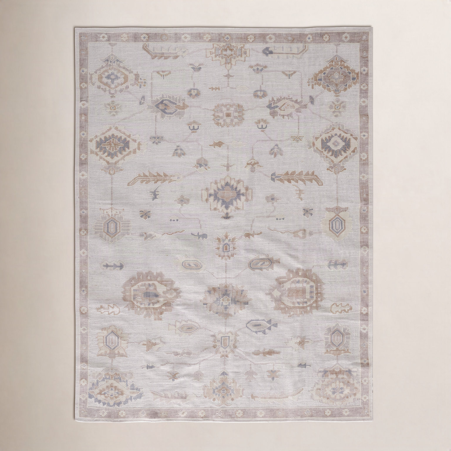 Winslet Light Gray Brown Hand-Knotted Oriental Rug, Rectangle 3'6" x 5'6"