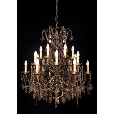 18 - Light Candle Style Tiered Chandelier