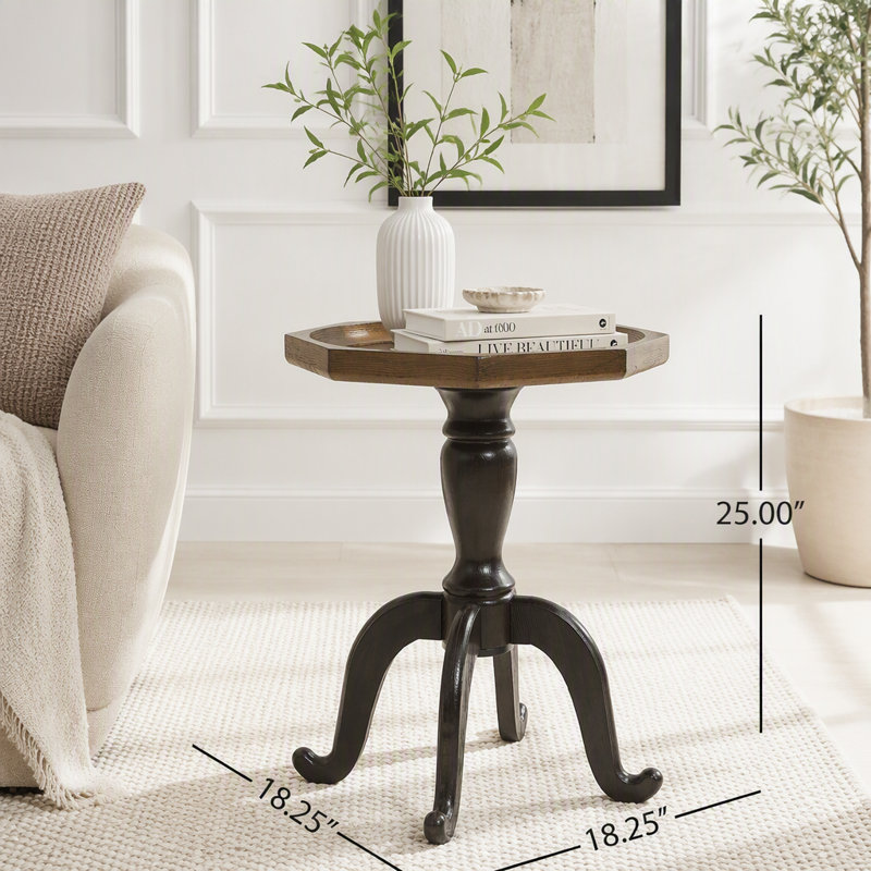Table d'appoint French Country, Noir/naturel