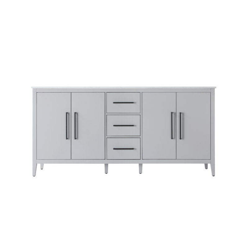 Meuble-lavabo double 72 po, Gris
