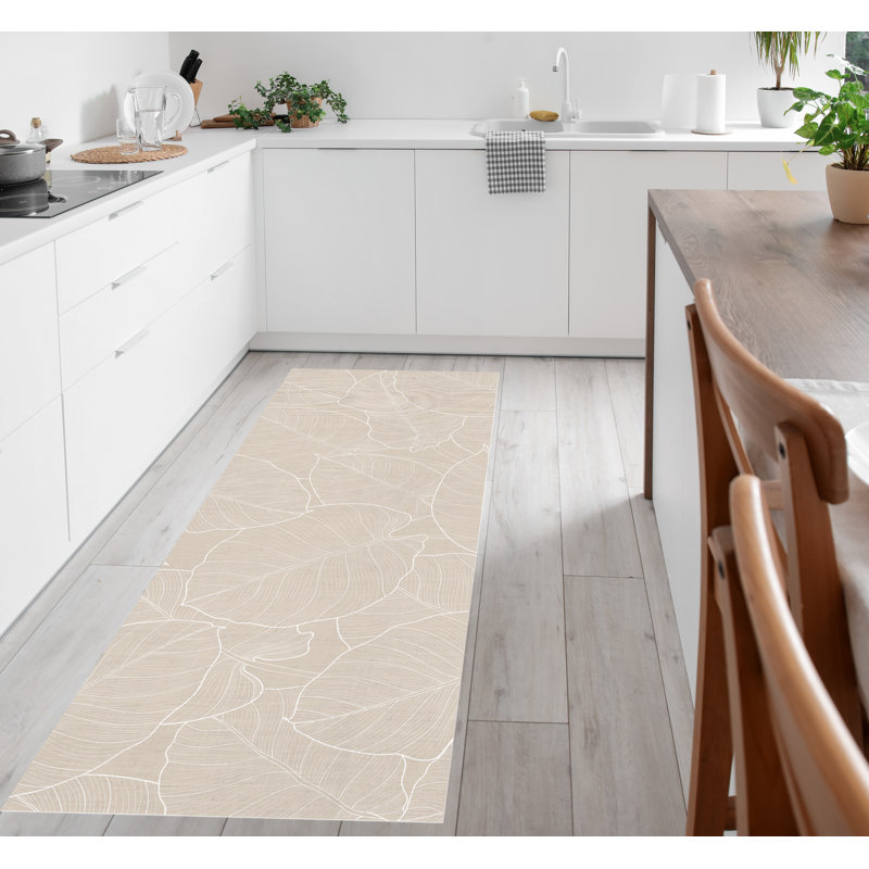 Alsiha Vinyl Machine Printed Area Rug, Rectangle 2'2" x 8'2.4"