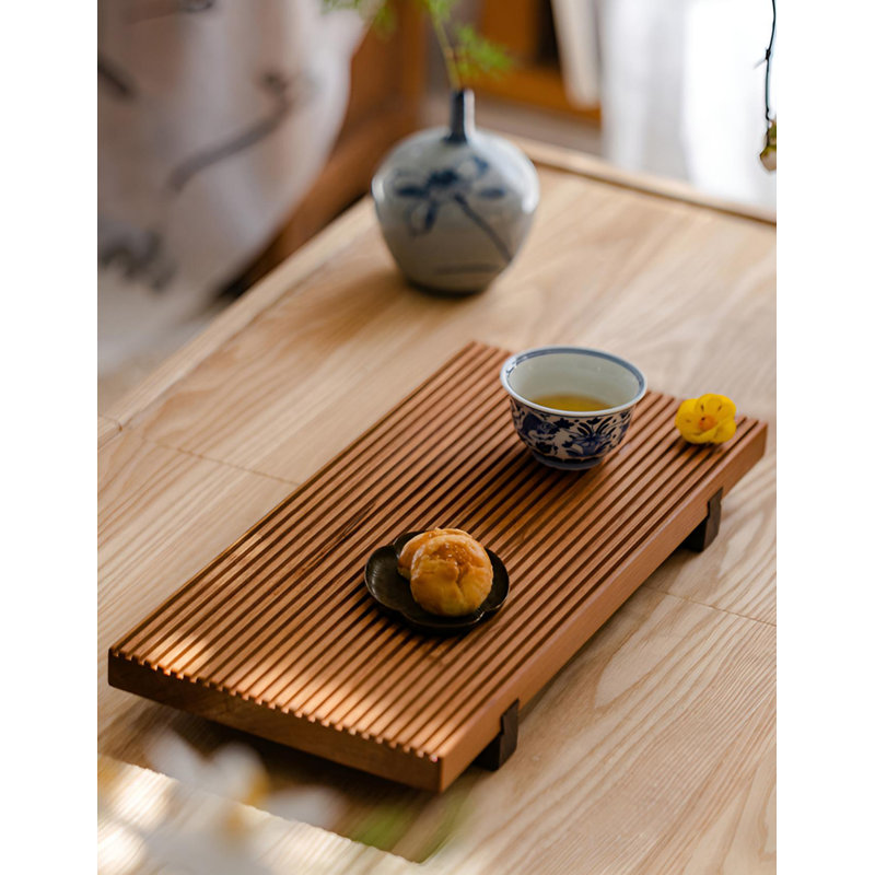 Natural Elegance · Black Walnut And Red Cherry Tea Tray | Home Tea Tray | Tea Restaurant Coffee Storage Tray