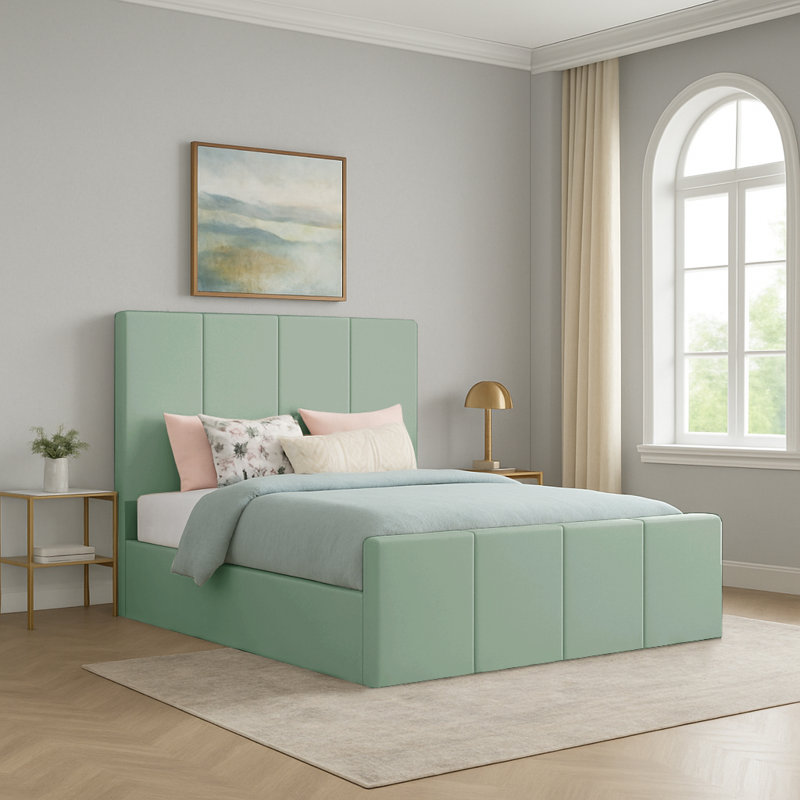 Bigyan Upholstered Ottoman Storage Bed, Duck Egg, Single (3')