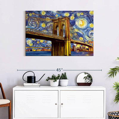Impression sur toile Brooklyn Bridge Starry Night